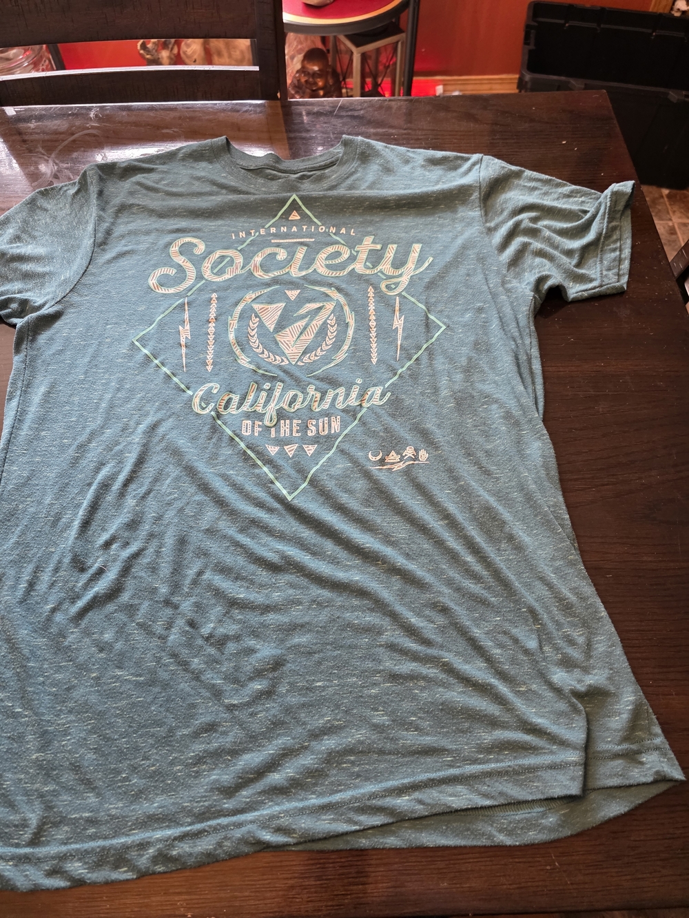 Buckle Society Teal Graphic Short Sleeve Tee with California Print